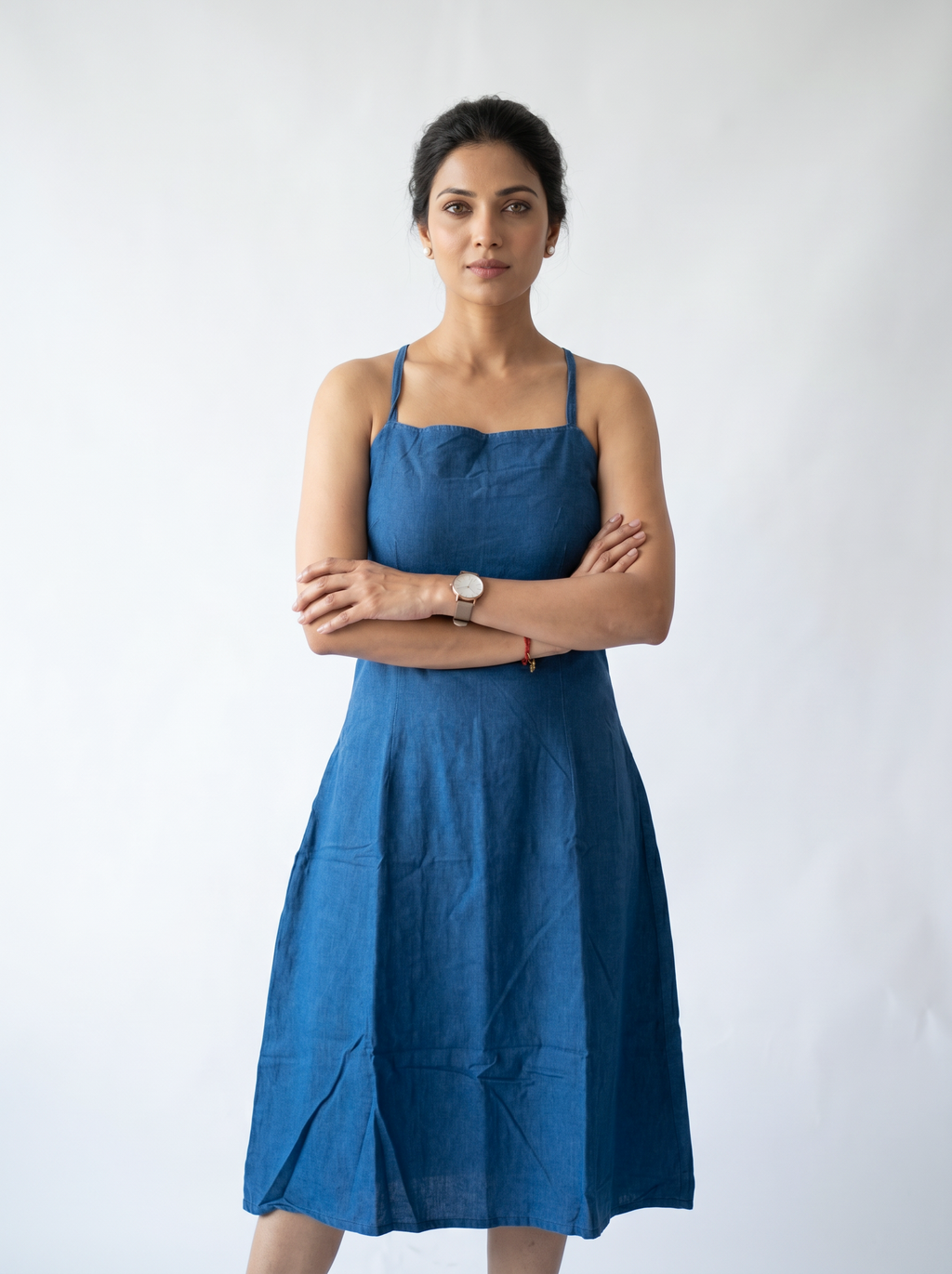 Blue X-Back Dress