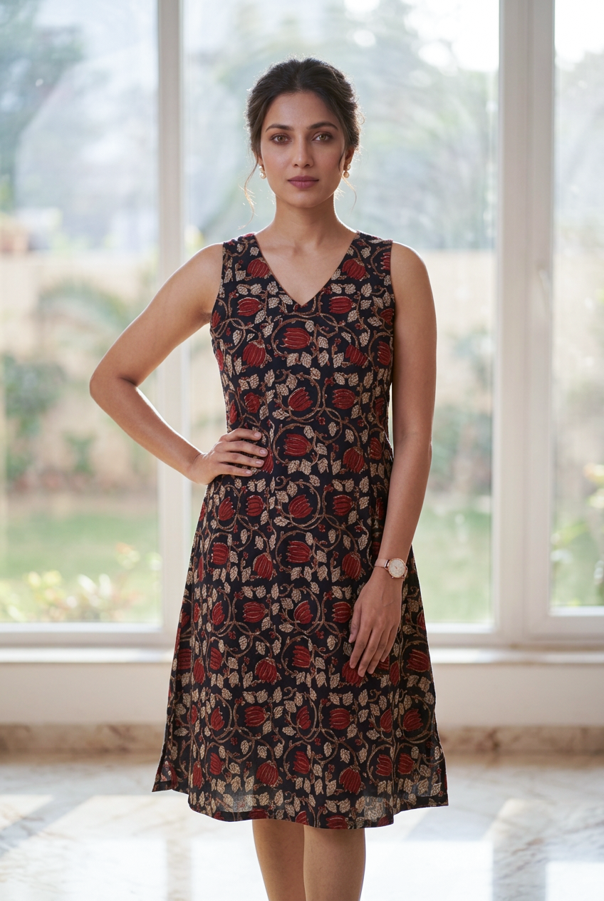 Black Kalamkari Dress