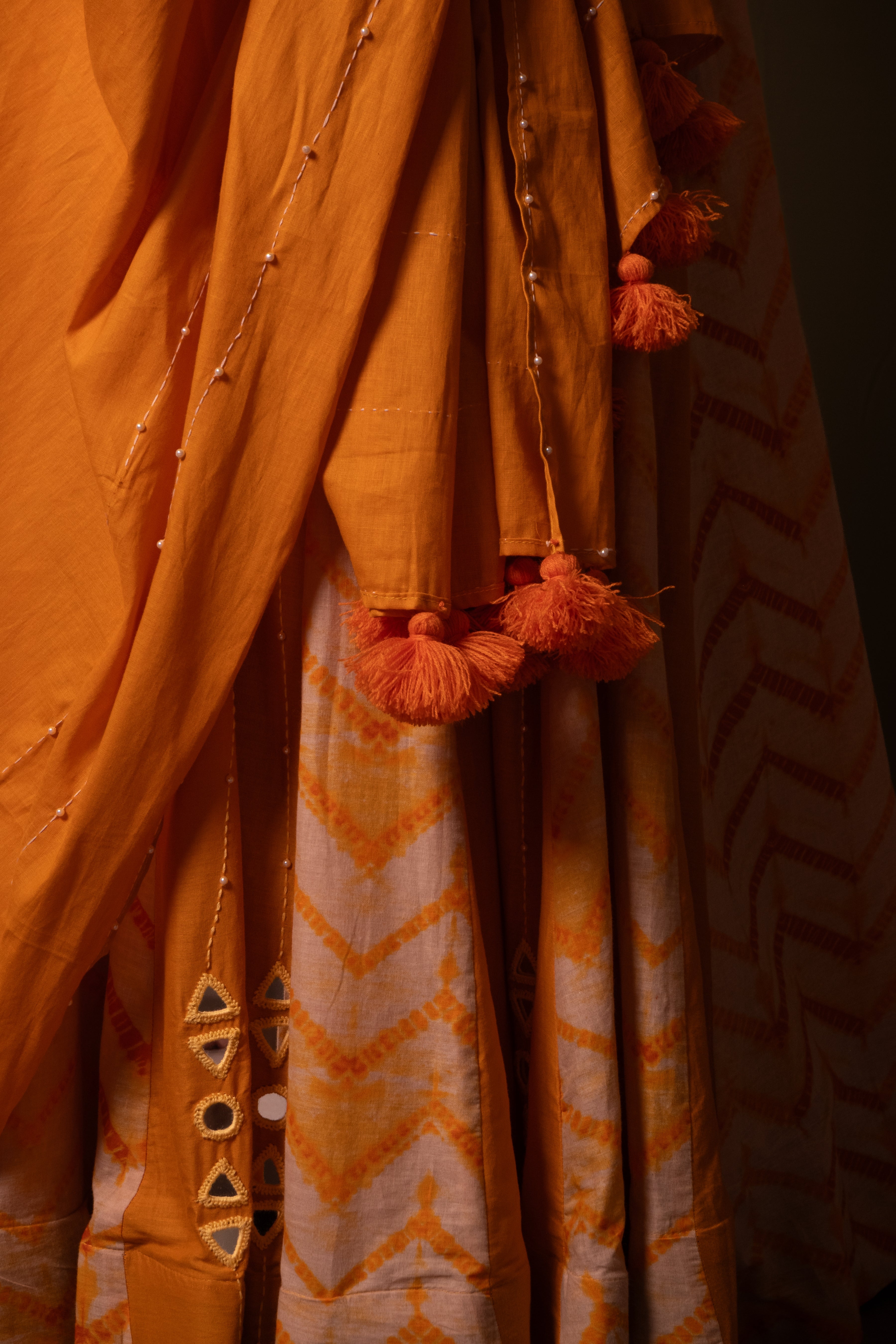 Shibori Yellow Choli