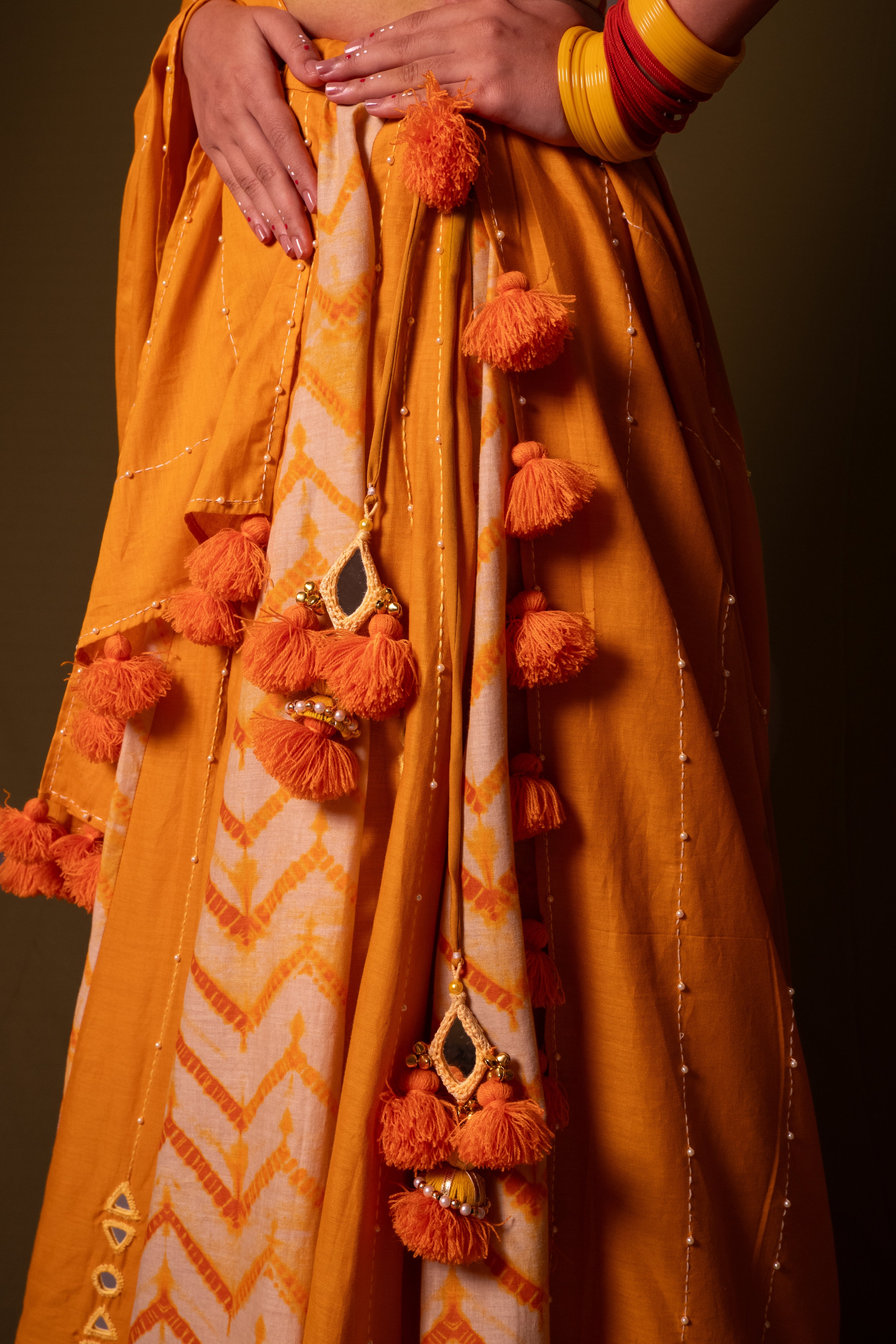 Shibori Yellow Choli