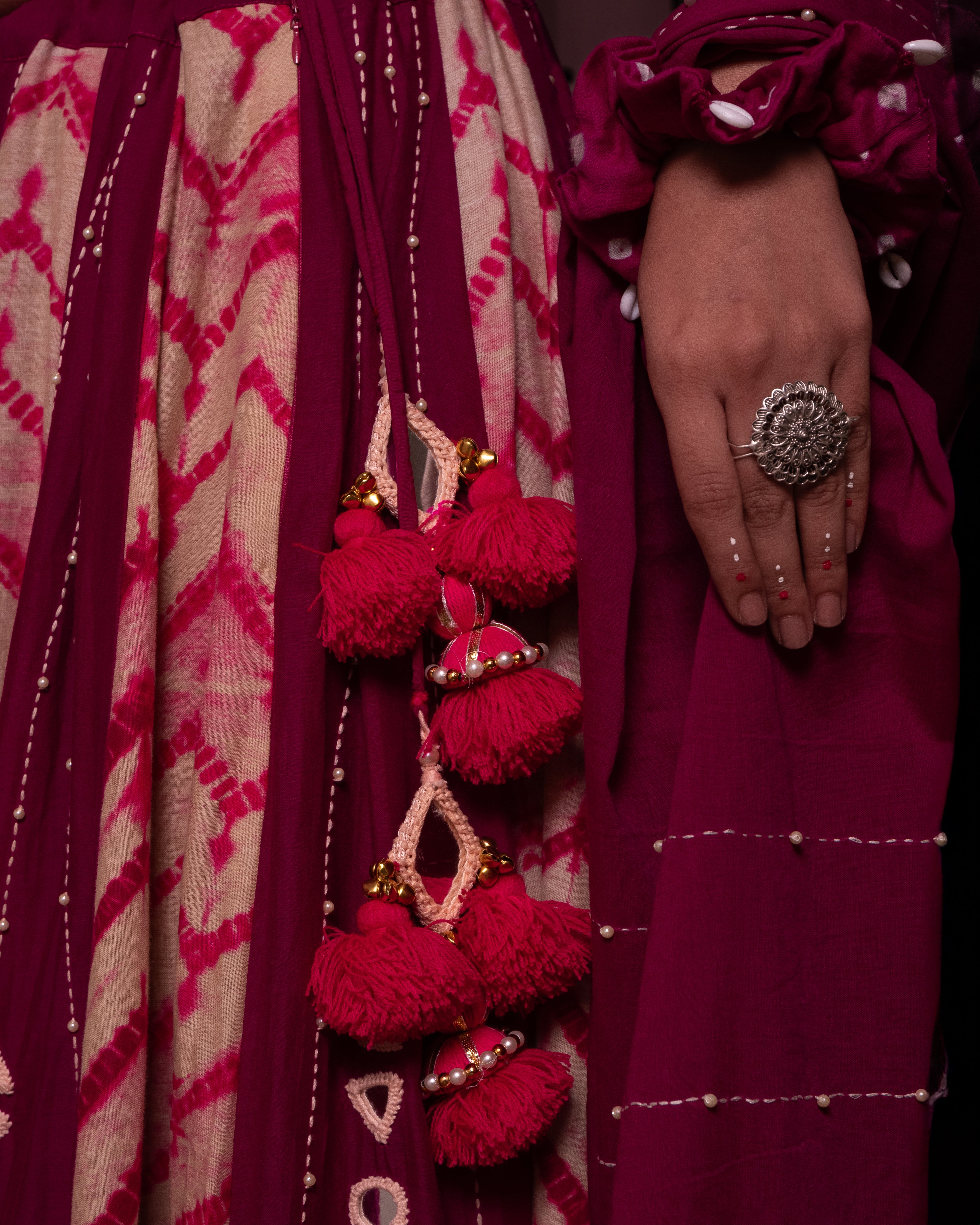 Shibori Magenta choli