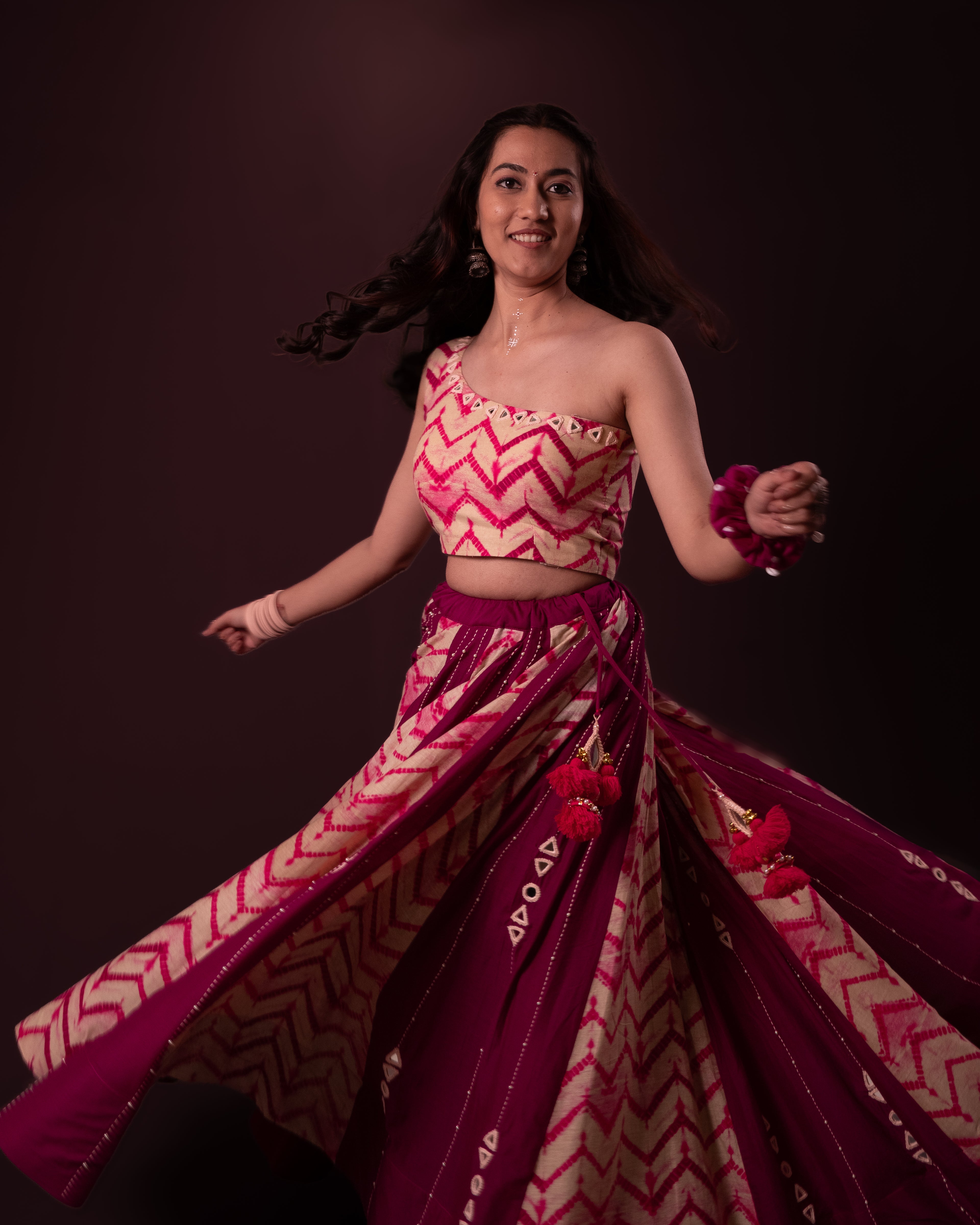Shibori Magenta choli