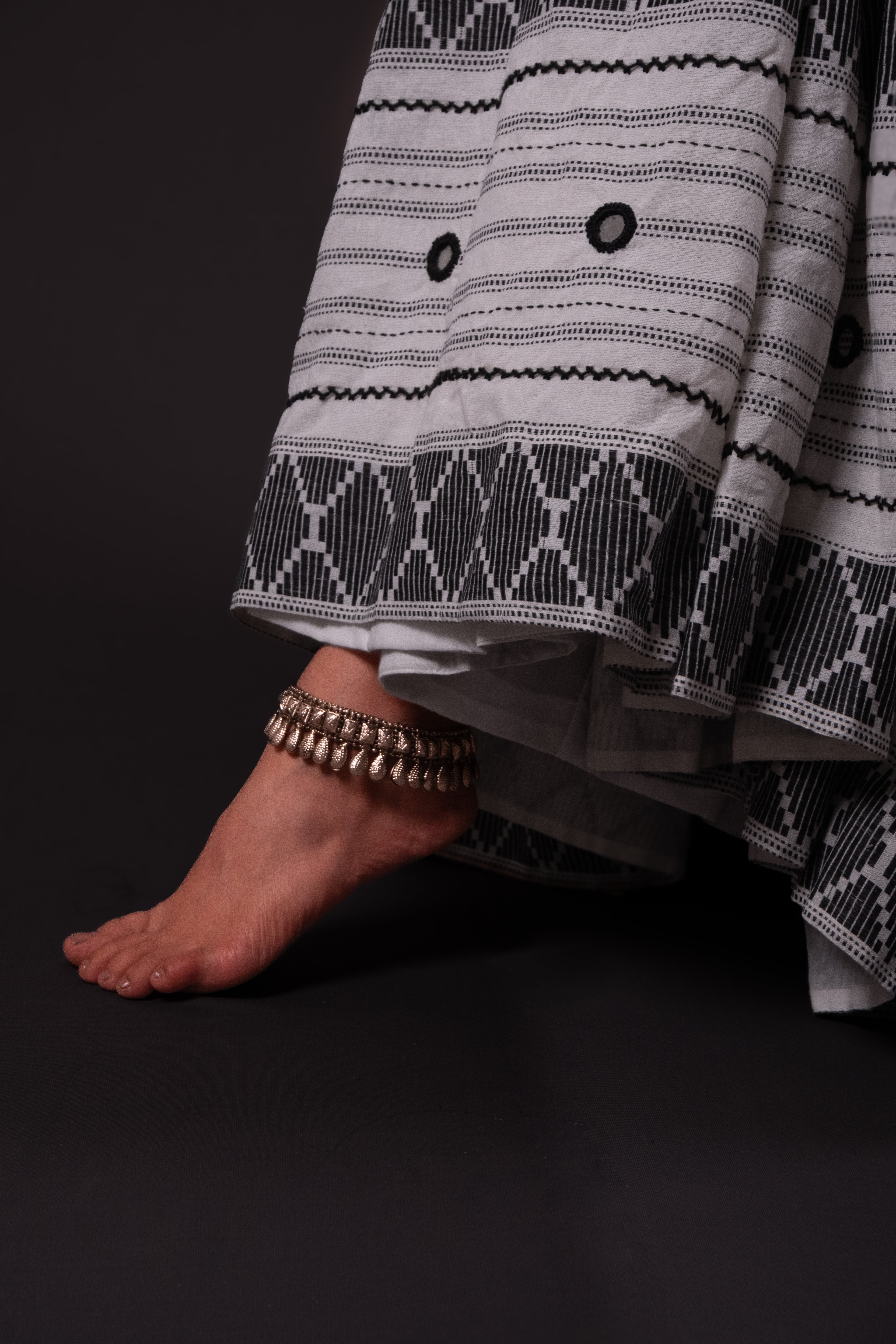 White Thread work Choli