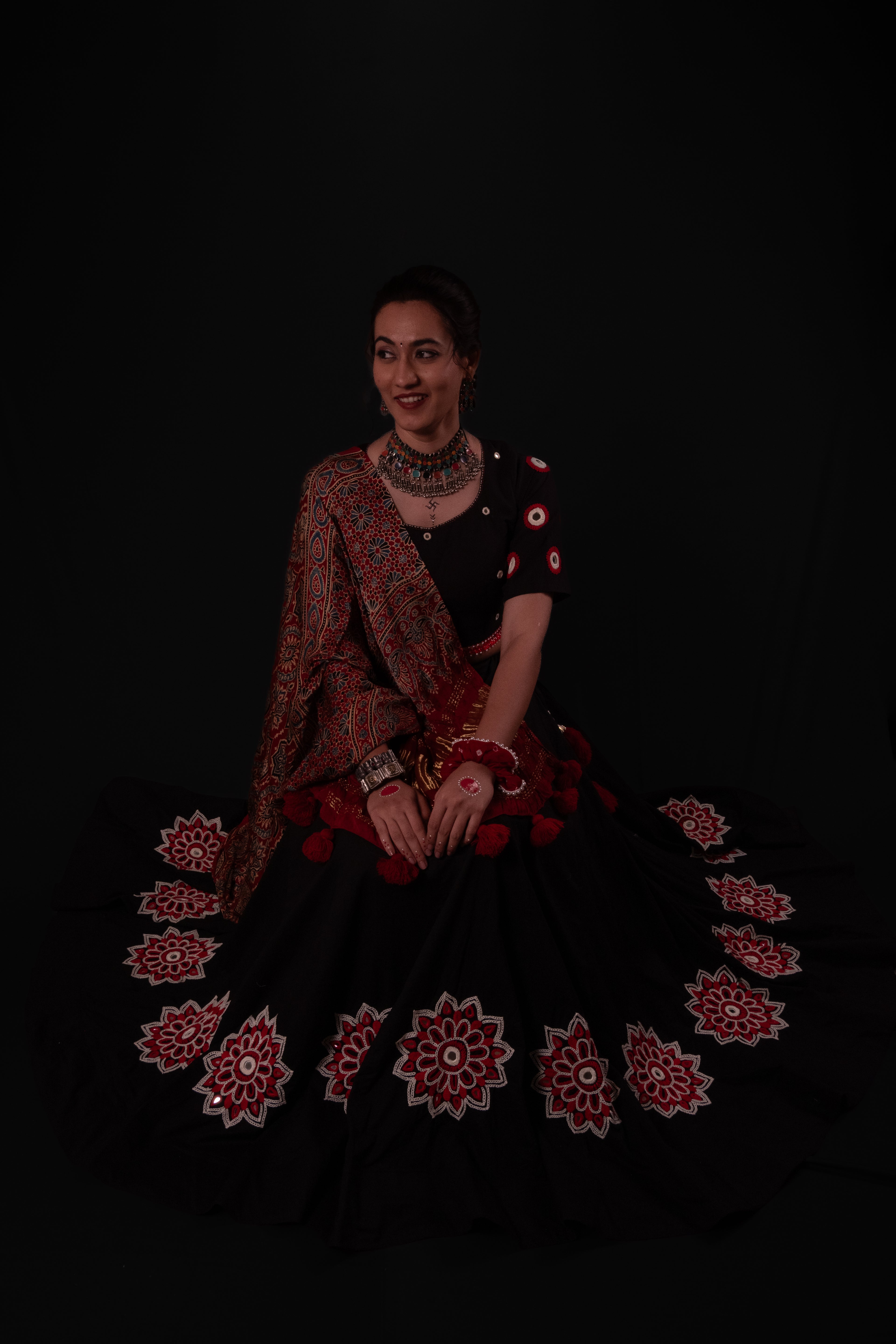 Black Handwork Choli Set