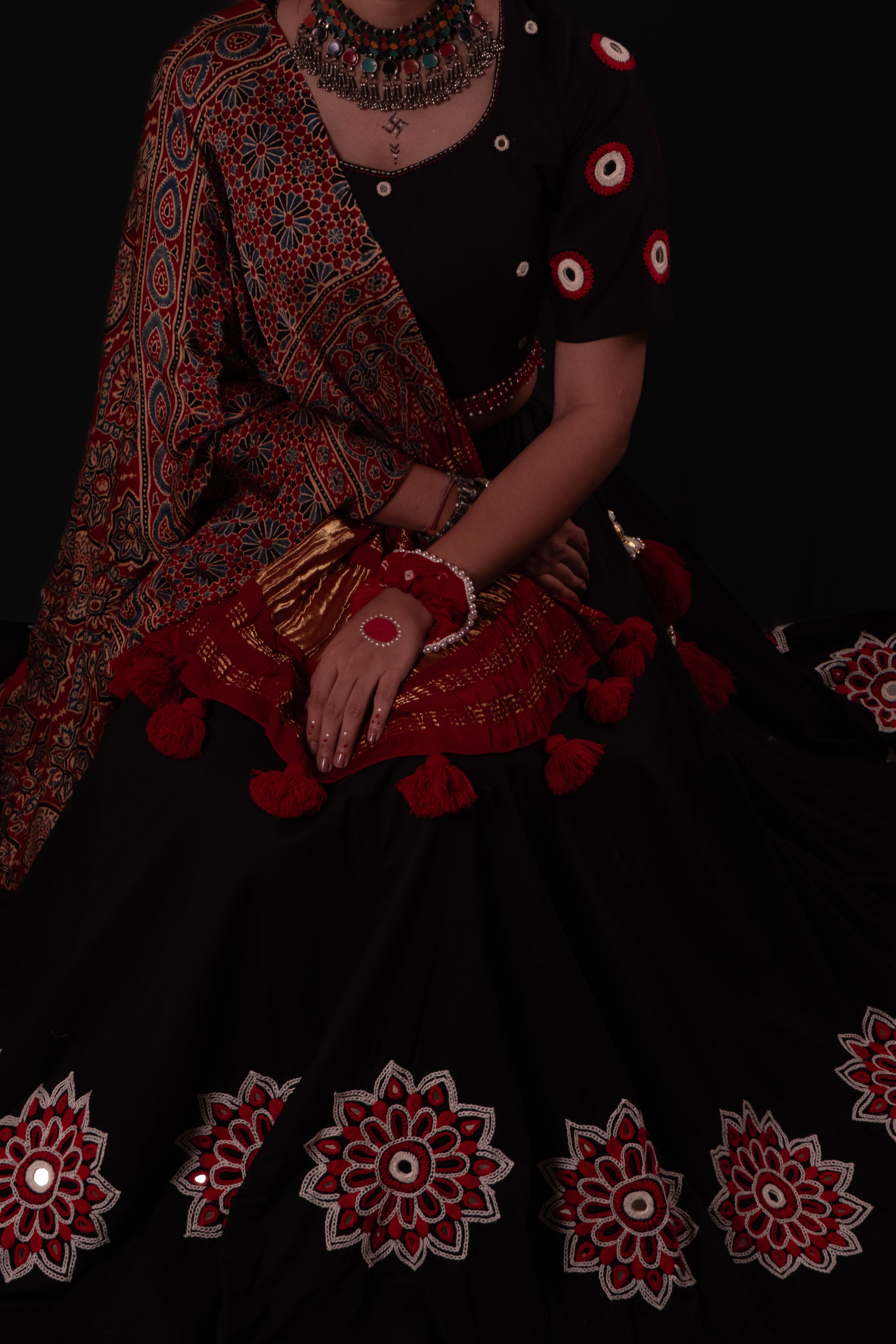 Black Handwork Choli Set