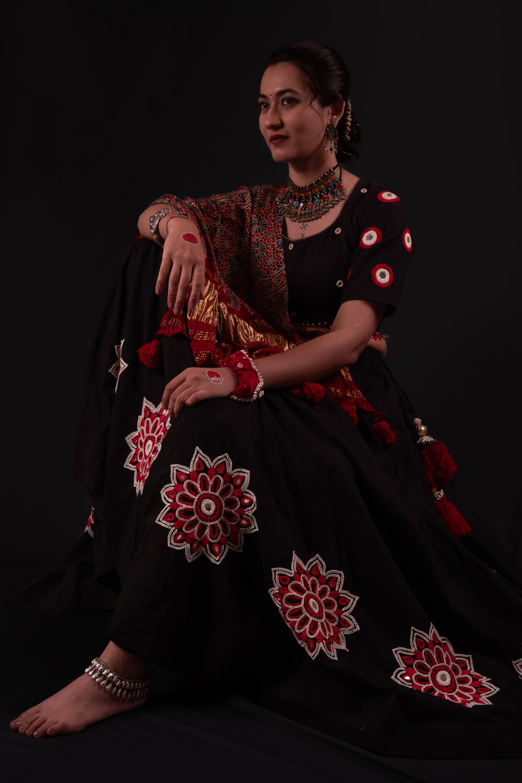 Black Handwork Choli Set