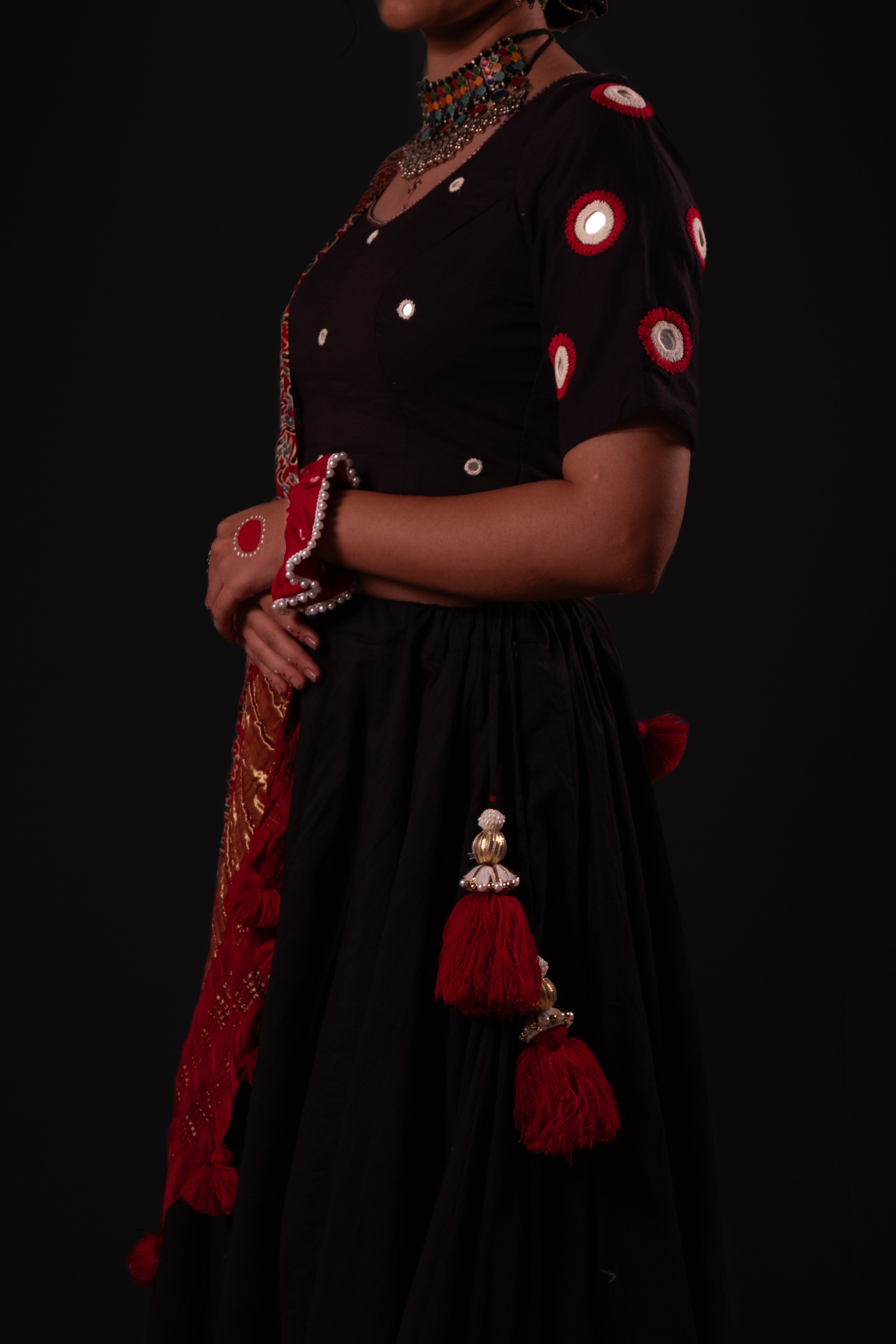 Black Handwork Choli Set