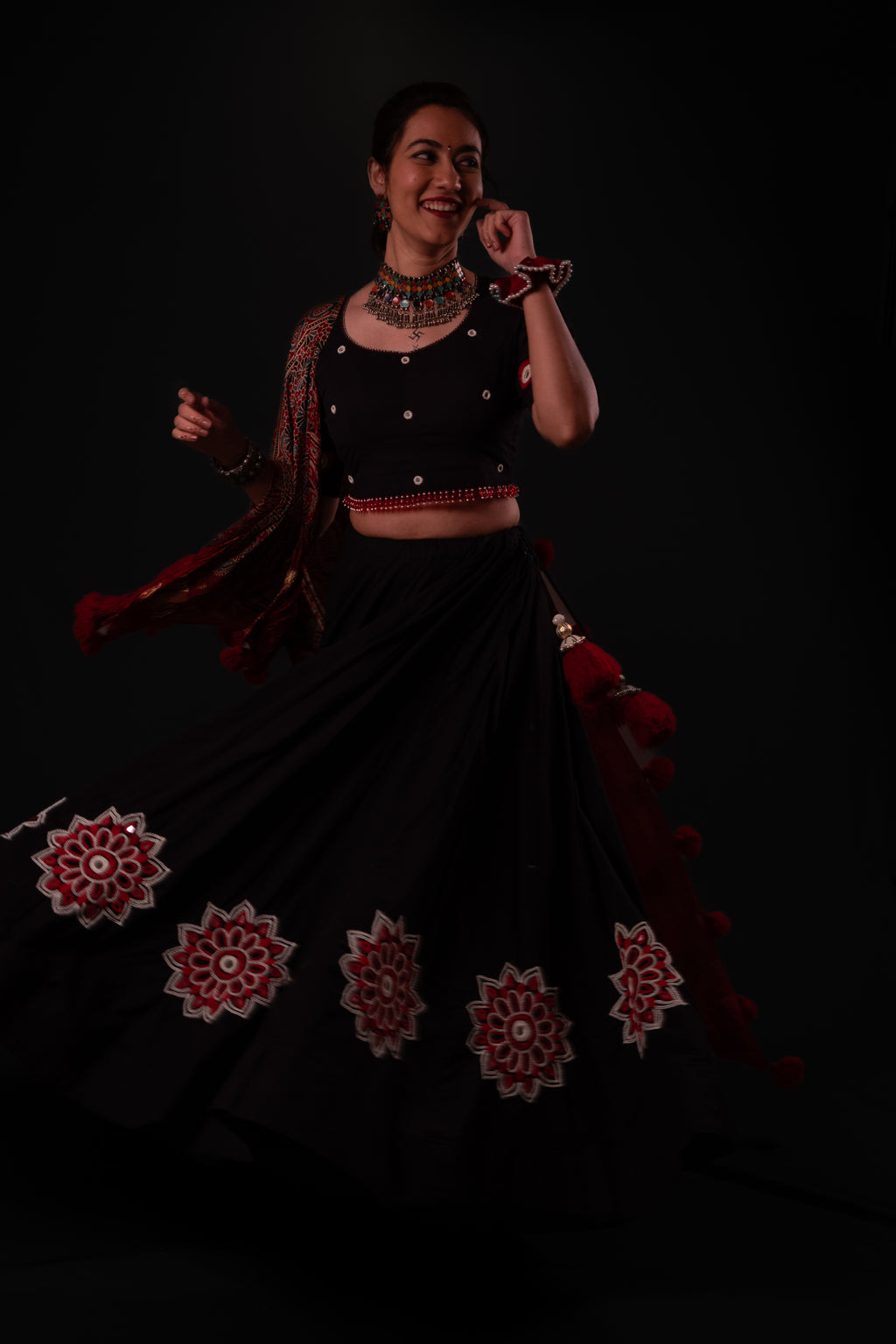 Black Handwork Choli Set