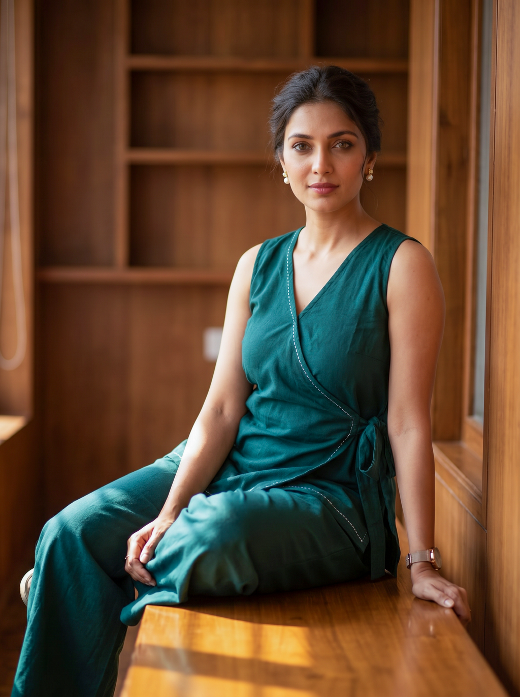 Green Draped Co-Ord Set