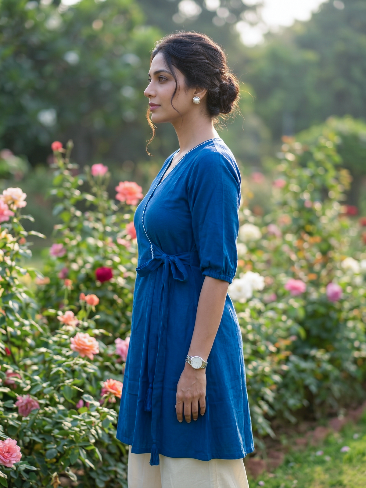 Blue Kurta With Plazo Set