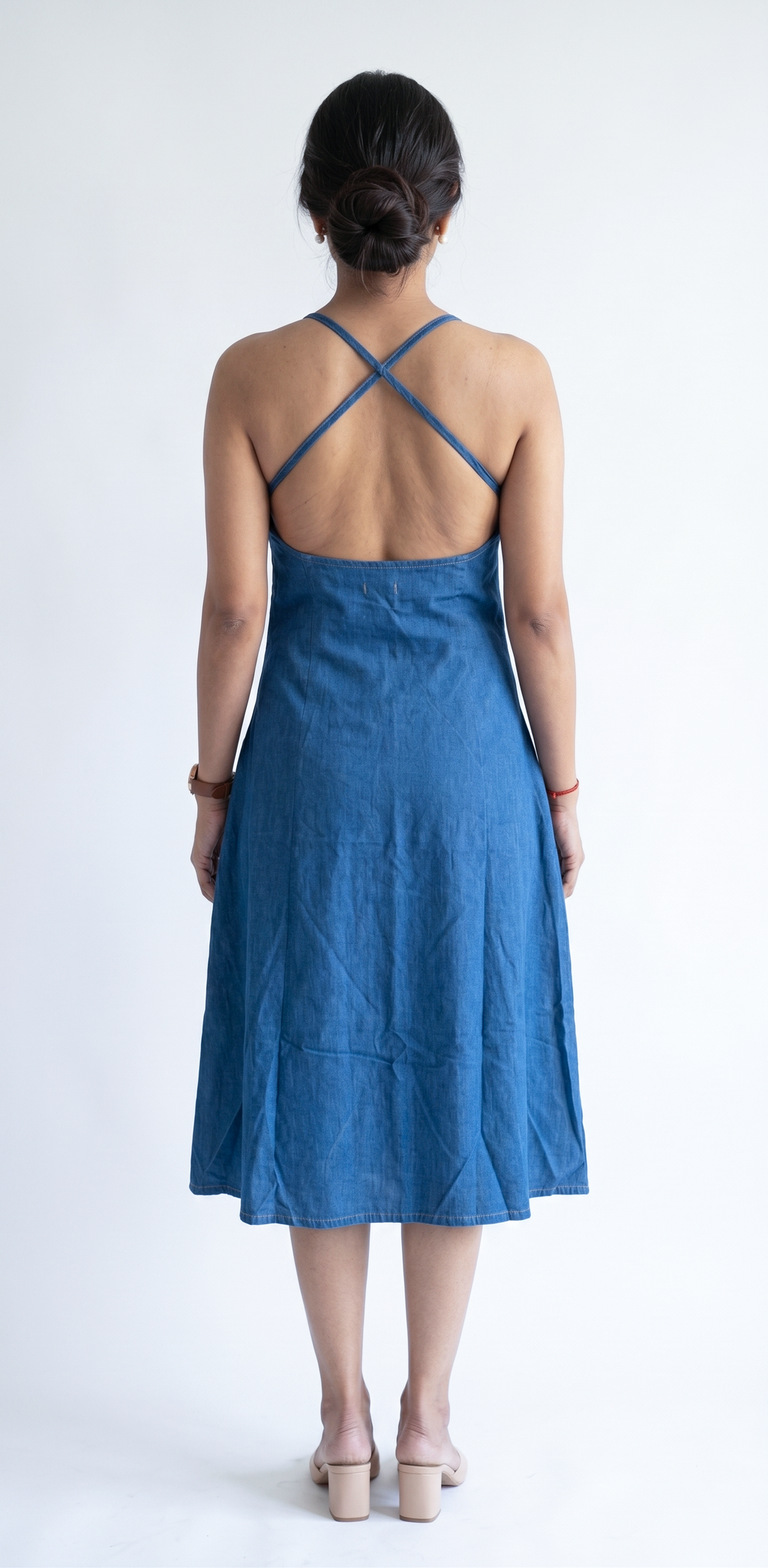Blue X-Back Dress