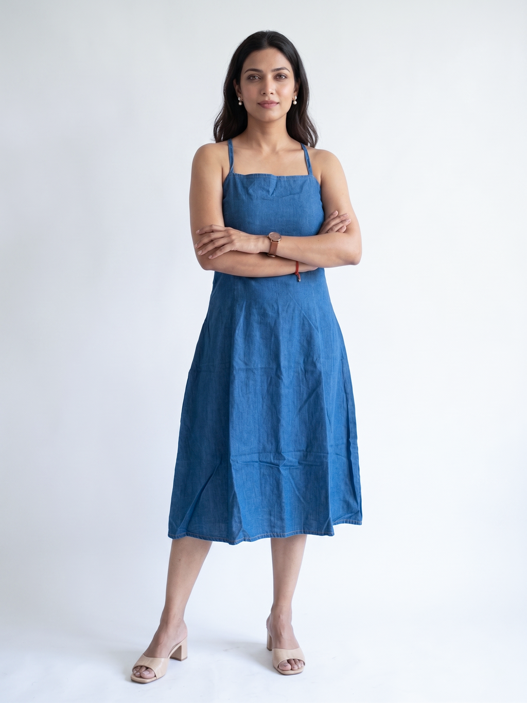 Blue X-Back Dress