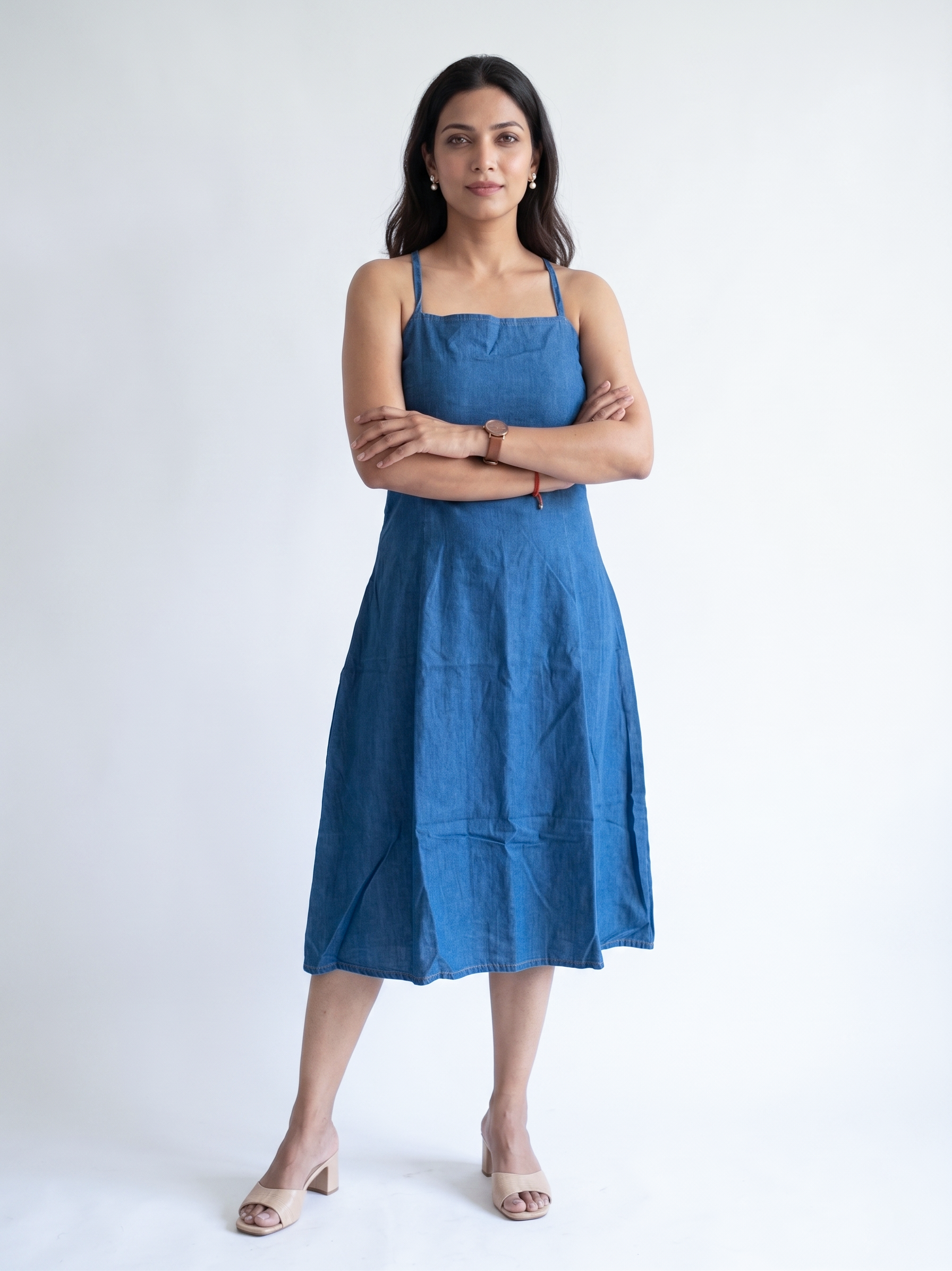 Blue X-Back Dress