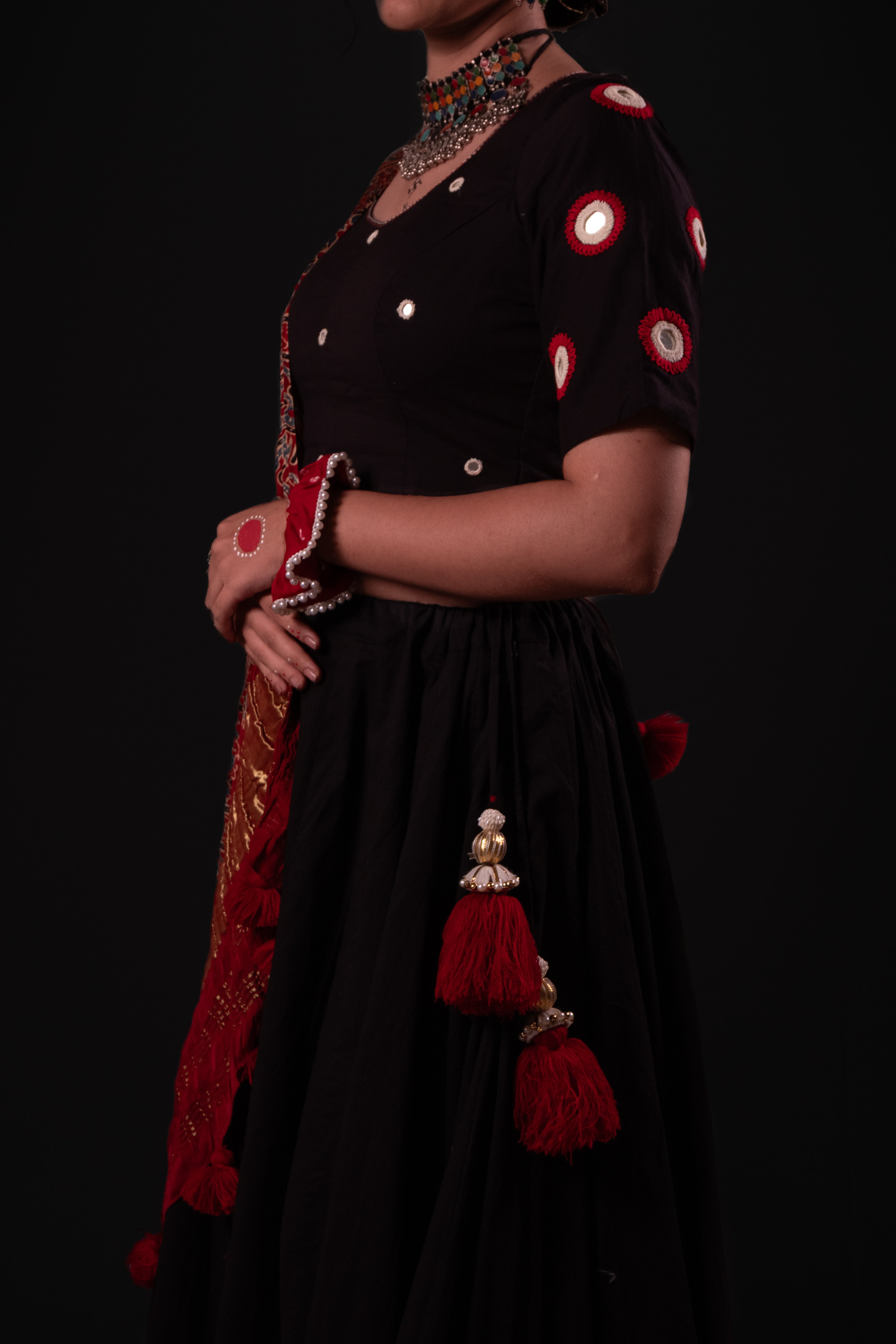 Black Handwork Choli Set