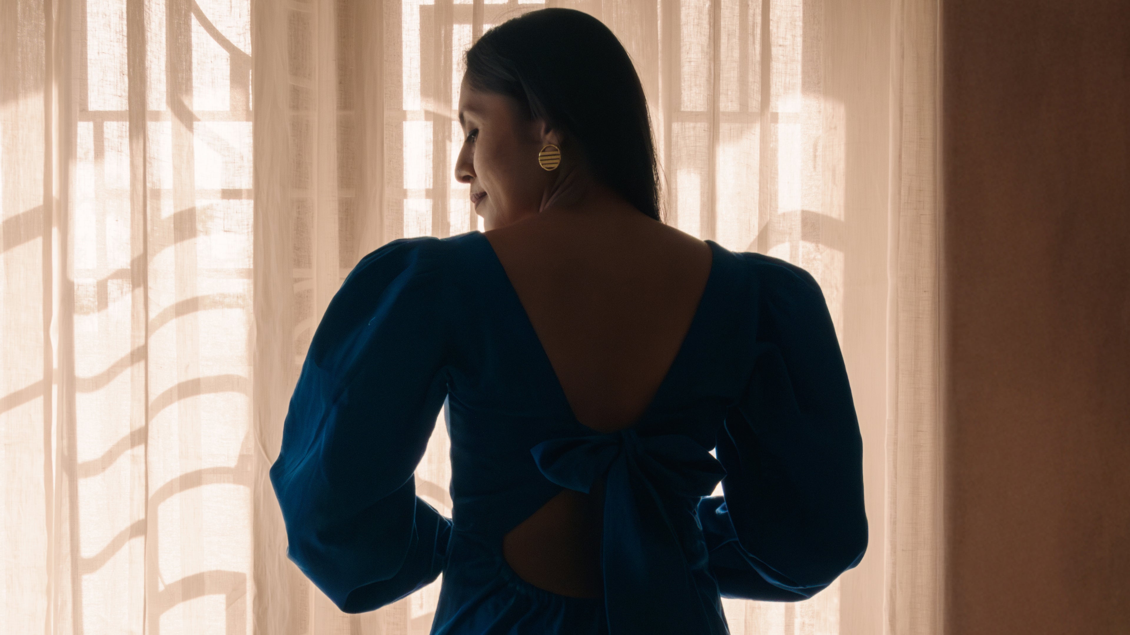 Blue cotton dress