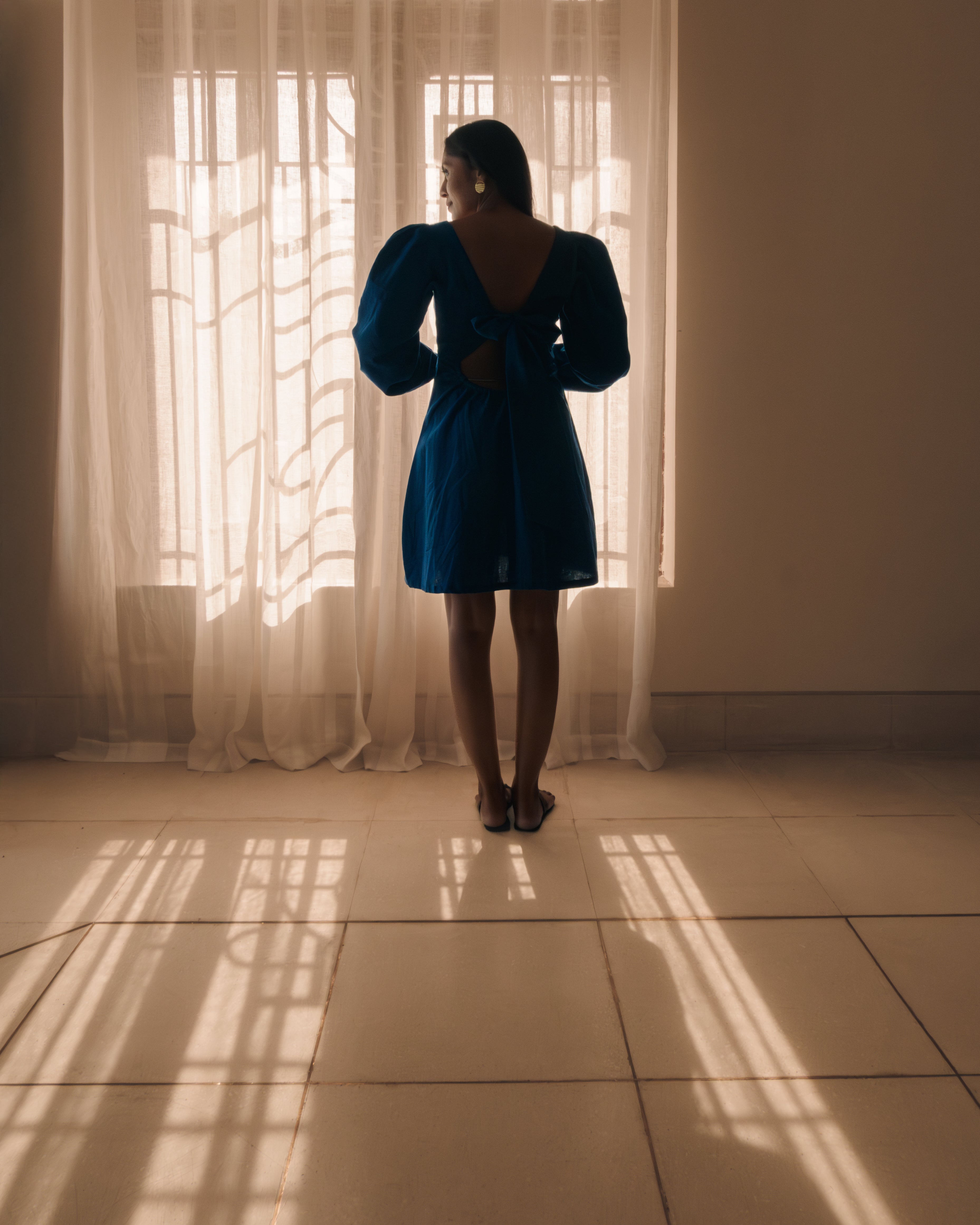 Blue cotton dress
