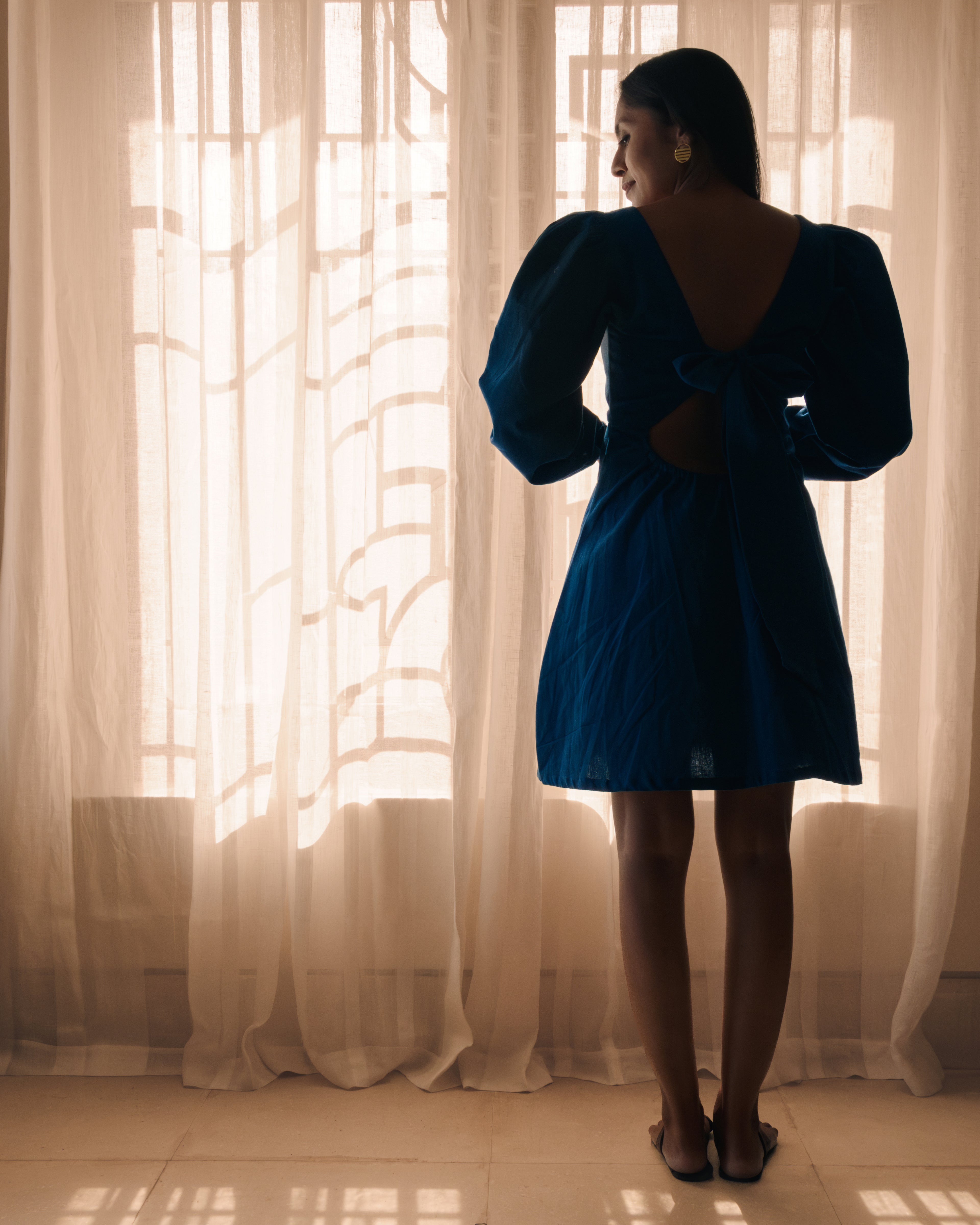Blue cotton dress