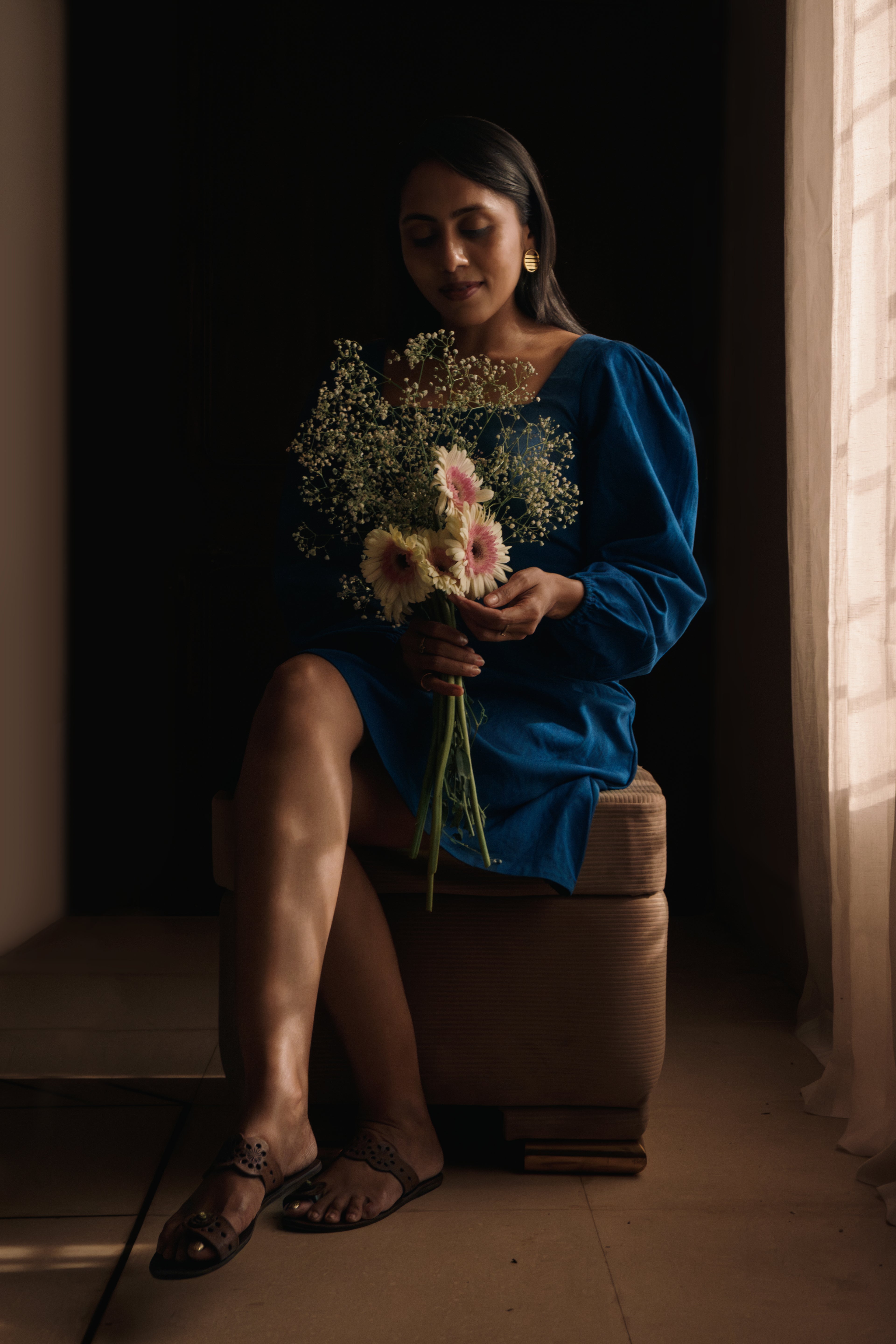 Blue cotton dress