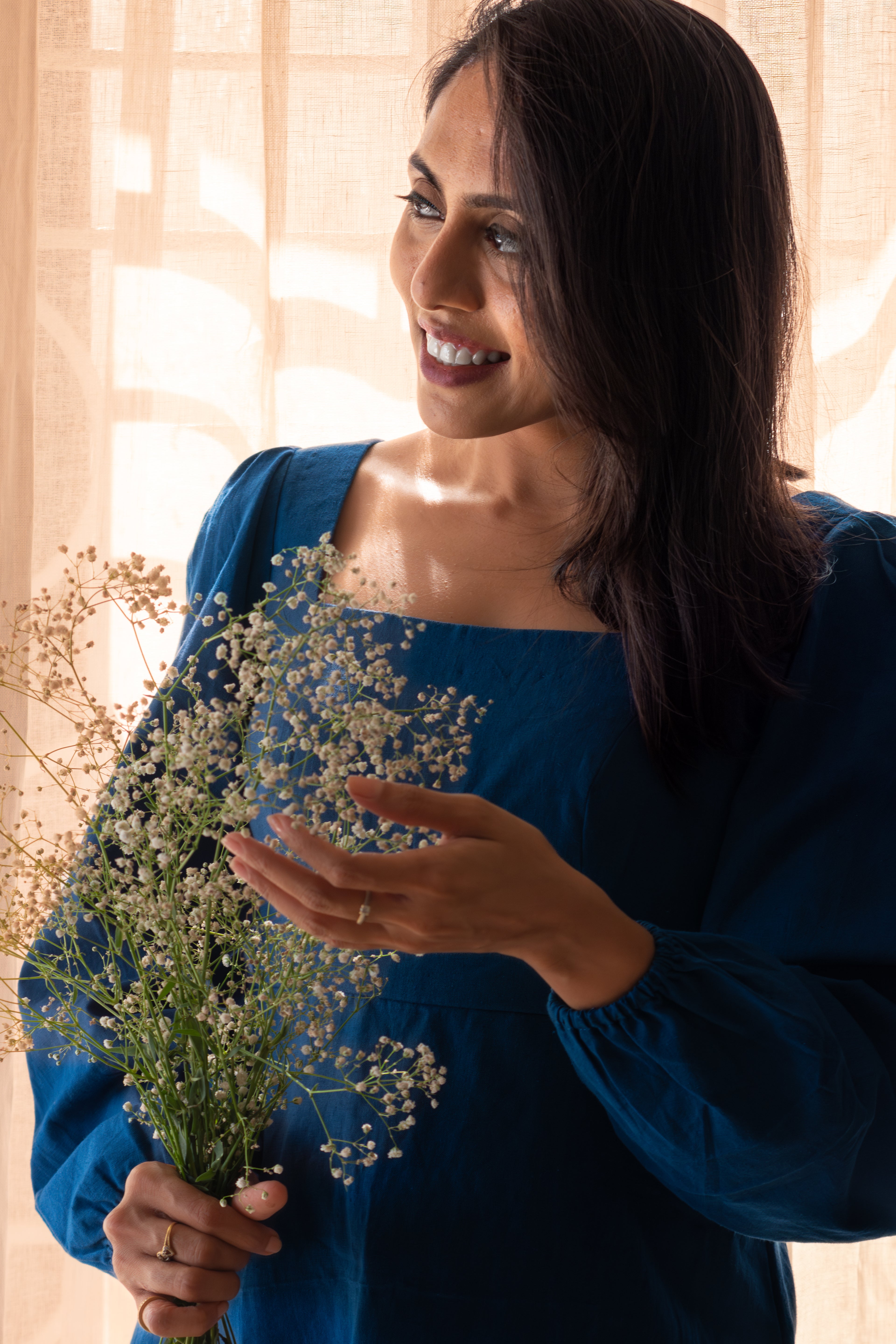 Blue cotton dress
