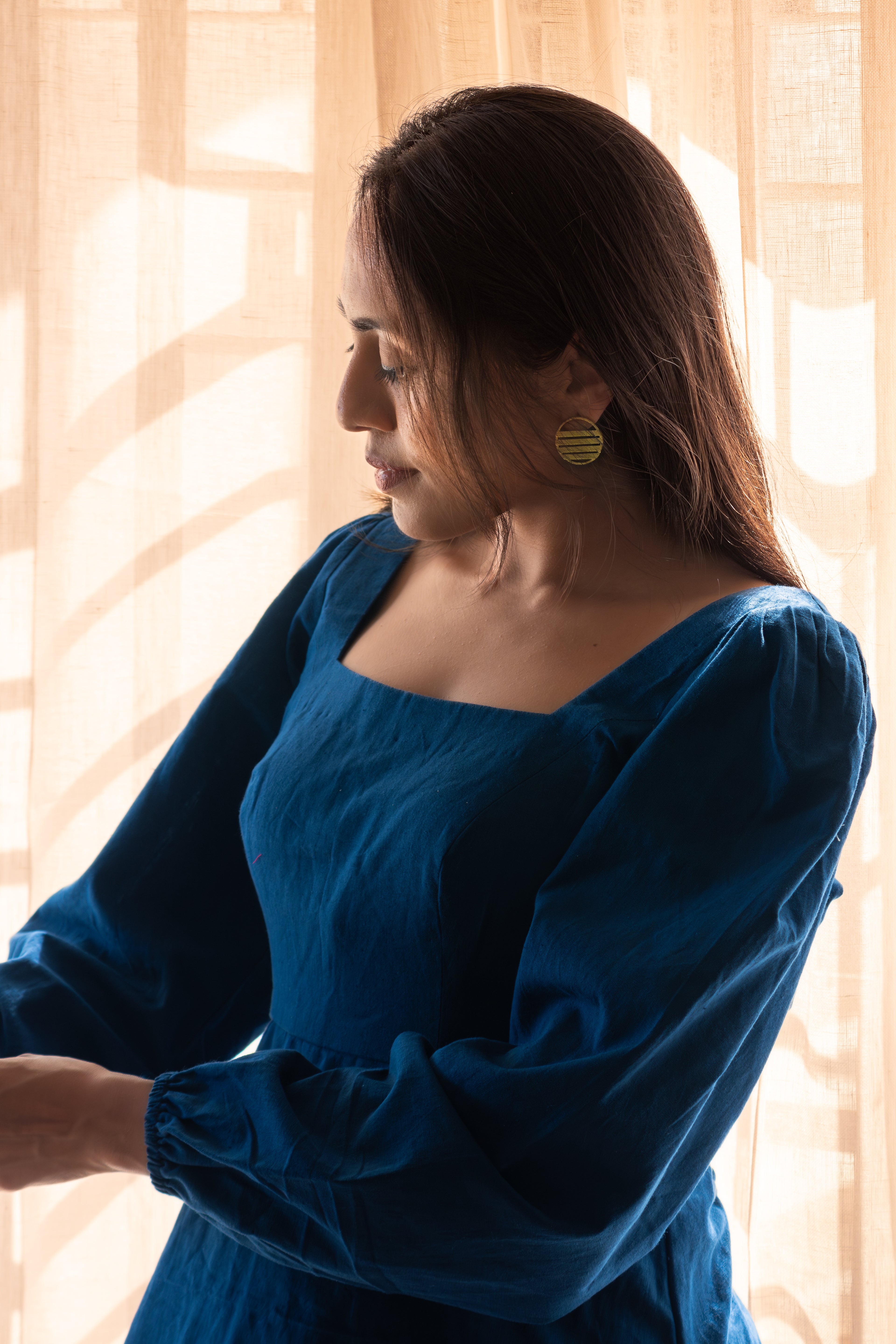 Blue cotton dress