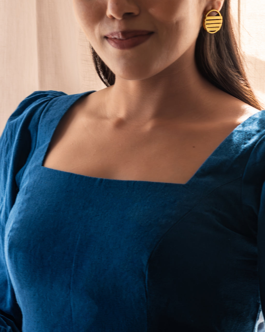 Blue cotton dress