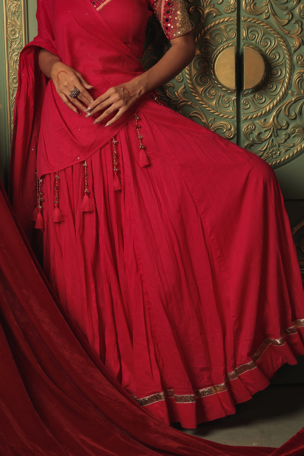 Pink Plain Choli Set